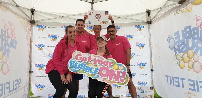 One Broker Supports Local Charity EACH in Norwich Bubble Rush
